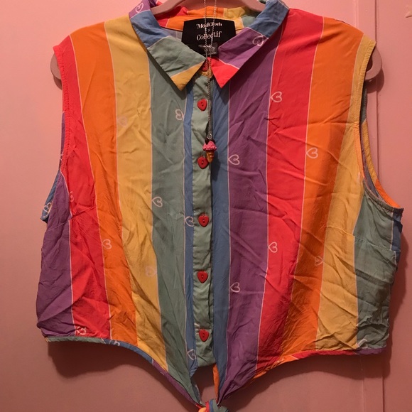 Modcloth Collectif Prismatic Tie Front Blouse - Picture 8 of 11
